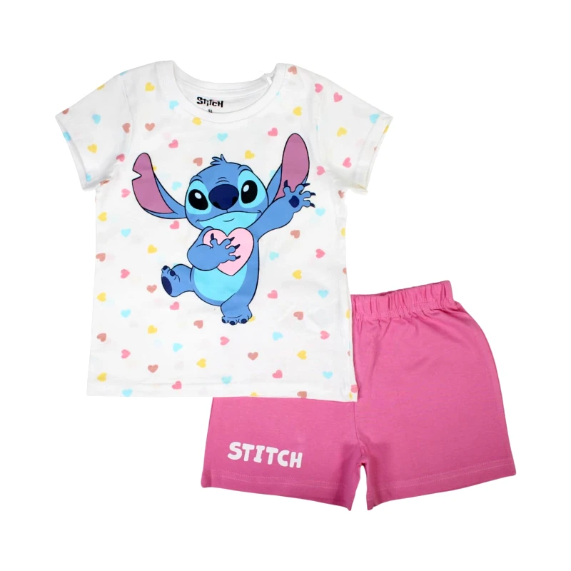 ©DISNEY ©DISNEY ΠΑΙΔIΚΟ ΣΕΤ T-SHIRT ΒΕΡΜΟΥΔΑ LILO AND STITCH 1768 - ροζ ΡΟΖ