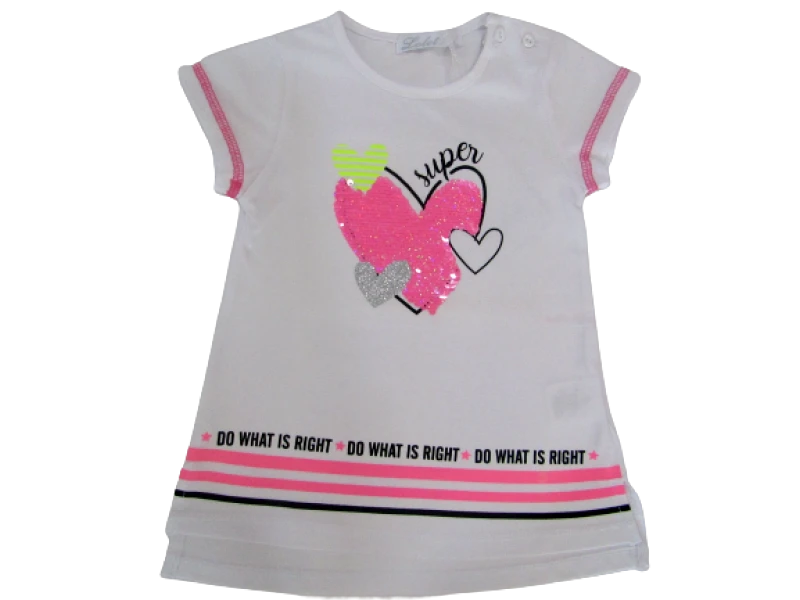 OEM LOLETA ΠΑΙΔΙΚΟ T-SHIRT ΚΑΡΔΙΑ 1178 - λευκό ΛΕΥΚΟ