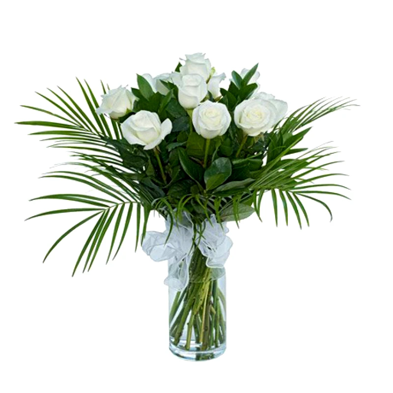 Sugar Flowers Λευκά τριαντάφυλλα στο πράσινο φόντο
