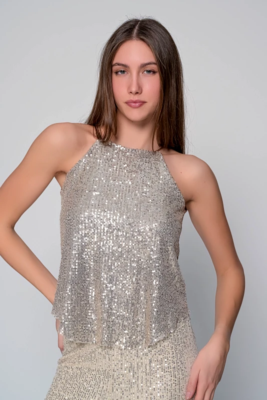 Fullahsugah Τοπ halter παγιέτα - 3254053717