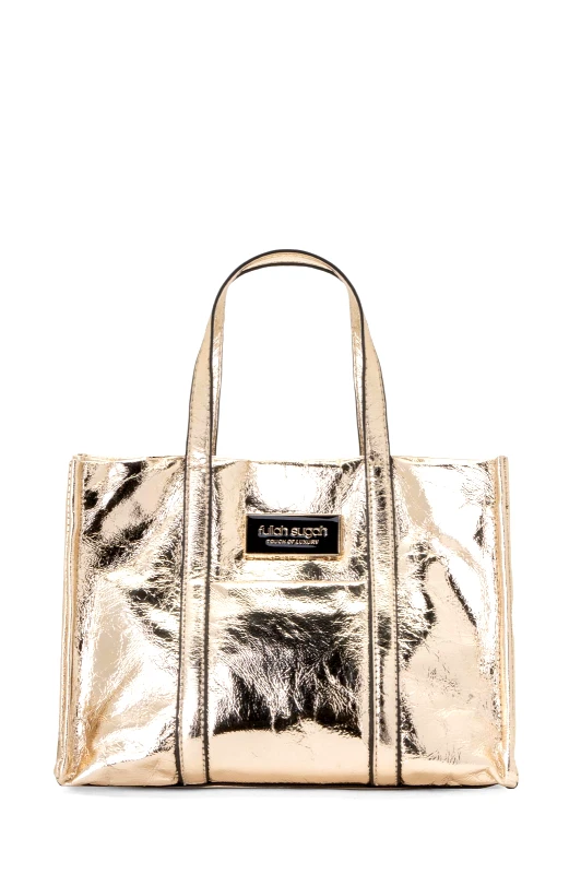 Fullahsugah Τσάντα μεταλιζέ μικρή με τσαλακωμένη όψη - 3250003617