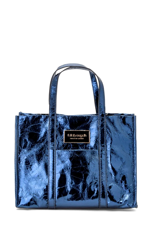 Fullahsugah Τσάντα μεταλιζέ μικρή με τσαλακωμένη όψη - 3250003630