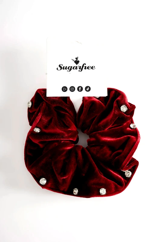 Sugarfree ΒΕΛΟΥΤΕ ΛΑΣΤΙΧΑΚΙ ΜΑΛΛΙΩΝ SCRUNCHIES ΜΕ ΣΤΡΑΣ