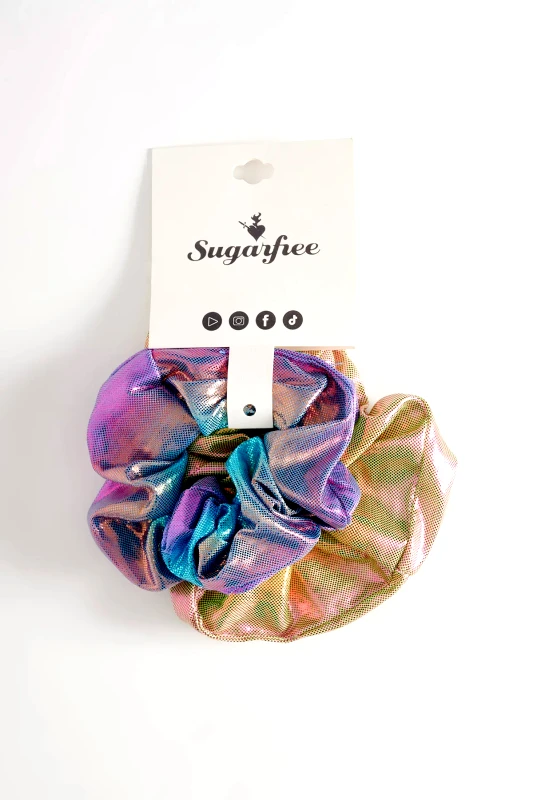 Sugarfree ΣΕΤ 2 ΛΑΣΤΙΧΑΚΙΑ ΜΑΛΛΙΩΝ SCRUNCHIES ΣΕ ΓΥΑΛΙΣΤΕΡΗ ΥΦΗ