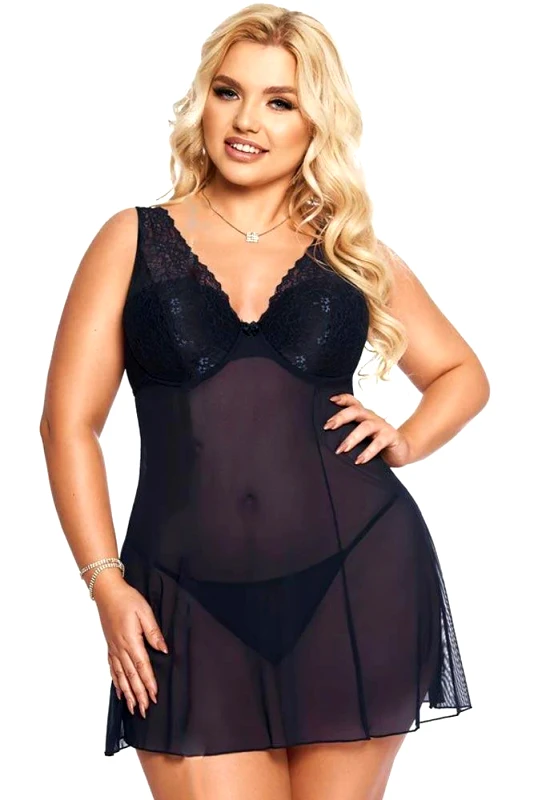 Softland Babydoll μεγάλο μέγεθος - Softine Babydoll Berta Μπλε σκούρο SFL1892-Blue