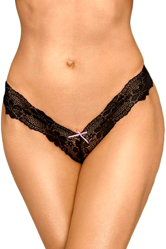 Penthouse Γυναικείο Εσώρουχο - Penthouse Dangerous Darling Thong Μαύρο PH20755