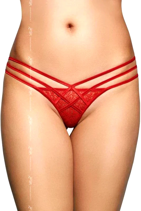Softland Κόκκινο εσώρουχο - Triple thong with lace Κόκκινο SFT2492-Red