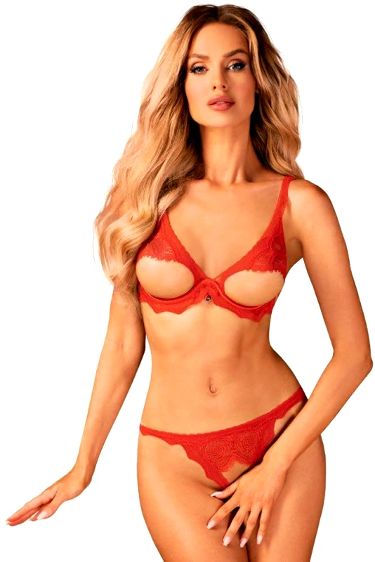 Obsessive Γυναικείο σετ εσωρούχων - Obsessive Bergamore 2-pcs set Κόκκινο OB9872