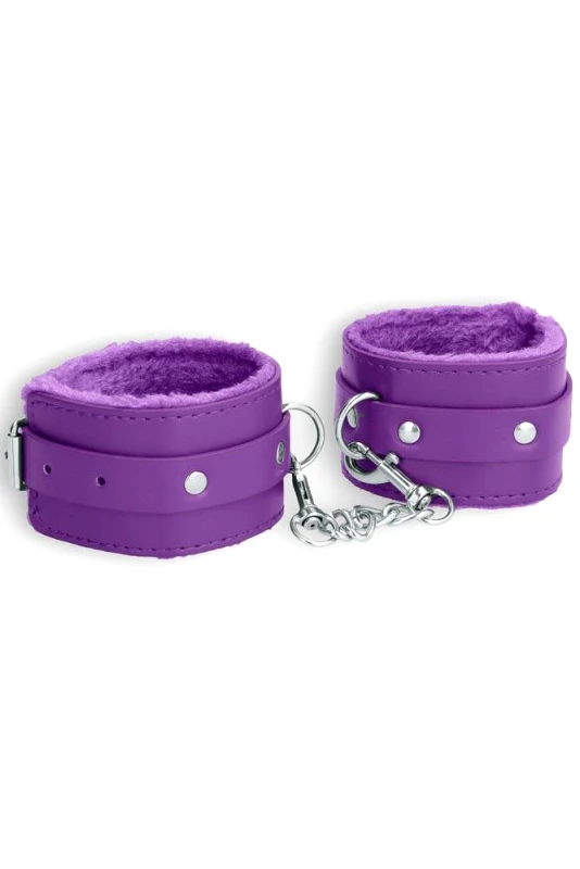 Ouch! Χειροπέδες - Leather Handcuffs Μωβ S4F03805