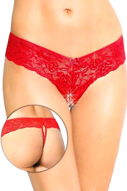 Softland Γυναικείο εσώρουχο - Softland Lace Open Red Panties Κόκκινο SFL2440-R