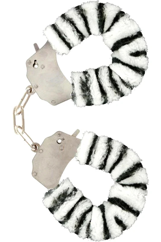 Ouch! Χειροπέδες - Furry Handcuffs Zebra S4F07936