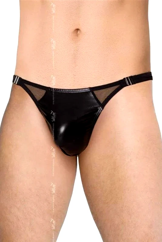 Softland Ανδρικό εσώρουχο String - Black String Μαύρο SFT4518