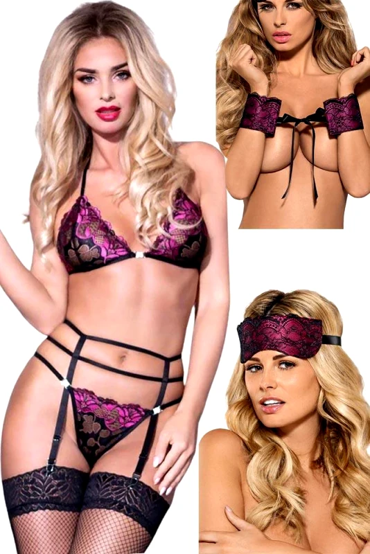 E-string.gr Σετ Εσώρουχα με κάλτσες και μάσκα και χειροπέδες BD006