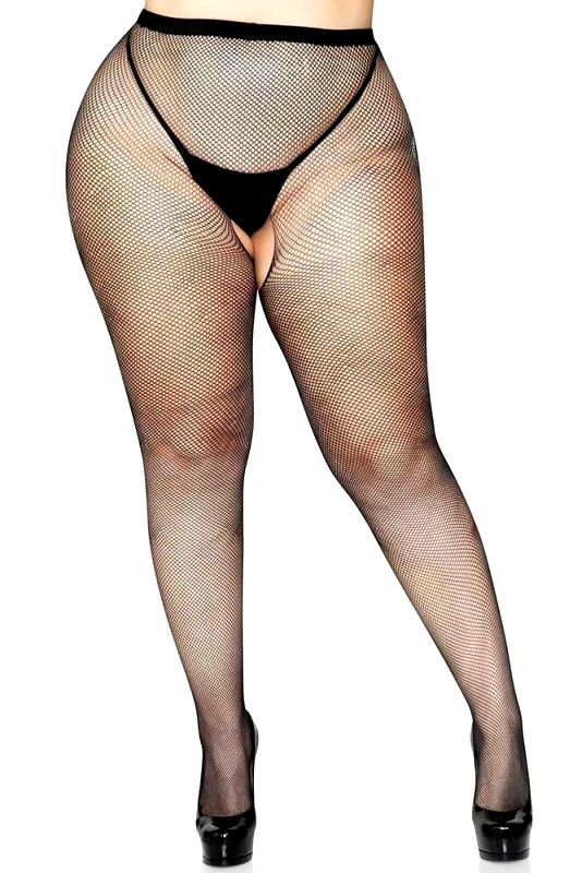 Leg Avenue Καλσόν Αυτοκινήτου - PLUS SIZE FISHNET CROTCHLESS PANTYHOSE LG1404Q