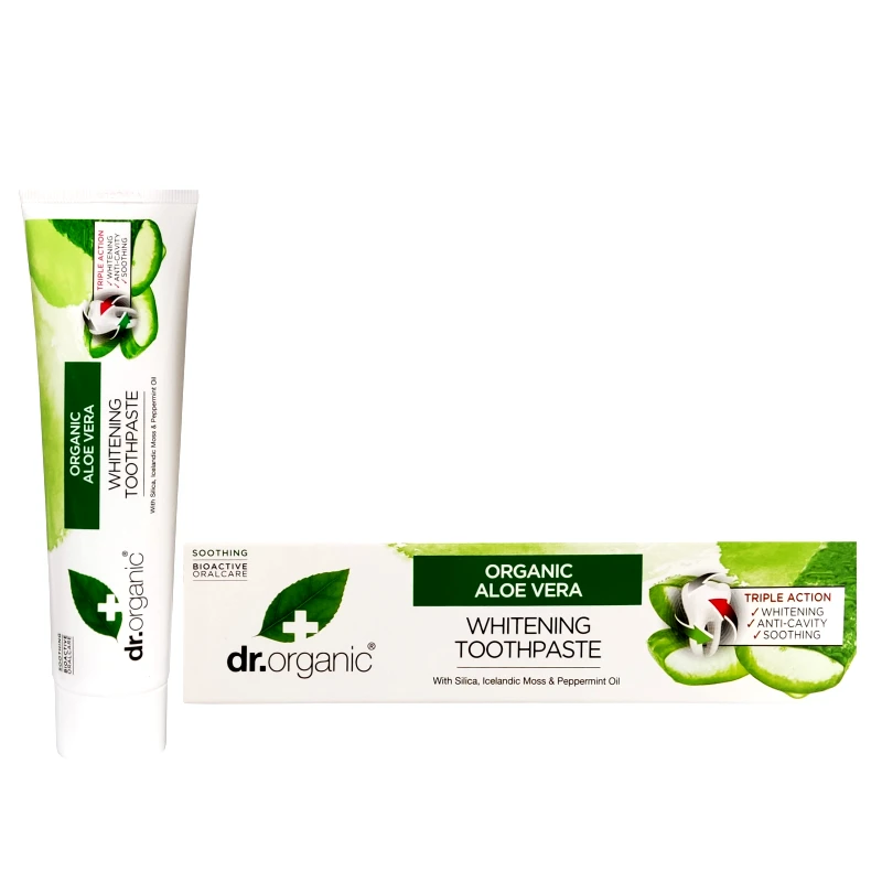 Dr Organic Dr Organic Aloe Vera Whitening Toothpaste Λευκαντική Οδοντόκρεμα με Βιολογική Αλόη Βέρα 100ml