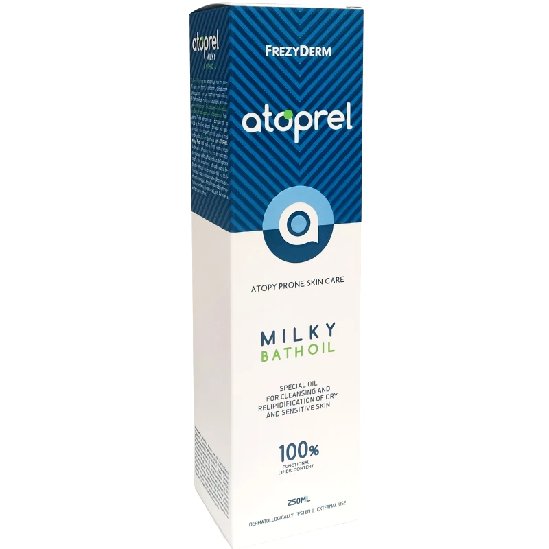 Frezyderm Frezyderm Atoprel Milky Bath Oil for Dry & Sensitive Skin Ειδικό Λάδι Προσώπου, Σώματος για Καθαρισμό & Ανάπλαση της Ξηρής & Ευαίσθητης Επιδερμίδας 250ml