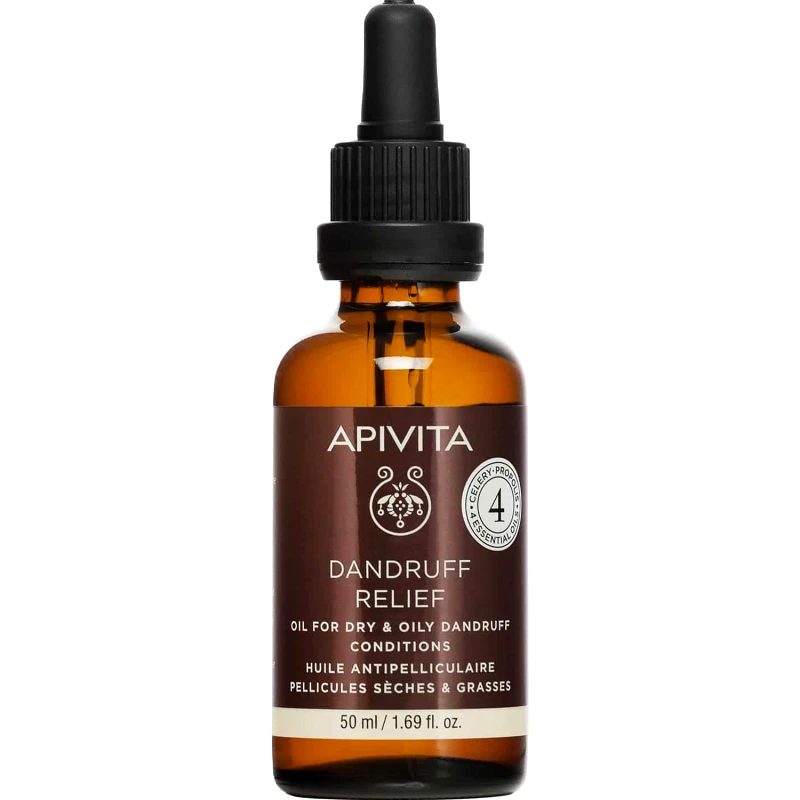 Apivita Apivita Dandruff Relief Oil for Dry & Oily Dandruff Conditions Λάδι Κατά της Ξηροδερμίας & της Πυτιρίδας με Σέλερι, Πρόπολη & 4 Αιθέρια Έλαια 50ml