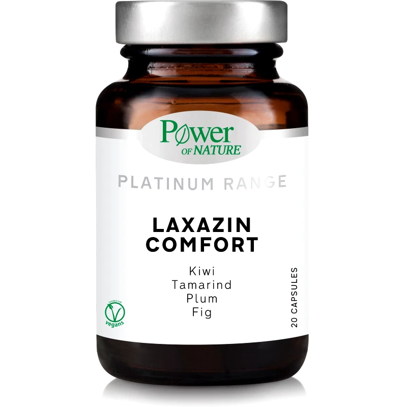 Power Health Power Health Platinum Range Laxazin Comfort Συμπλήρωμα Διατροφής με Ακτινίδιο, Δαμάσκηνο & Σύκο για τη Φυσιολογική Λειτουργία του Εντέρου 20caps