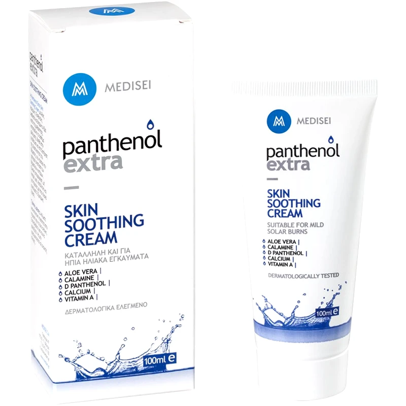 Medisei Medisei Panthenol Extra Skin Soothing Cream Κατάλληλη για την Αντιμετώπιση και των Ήπιων Ηλιακών ή Θερμικών Εγκαυμάτων 100ml