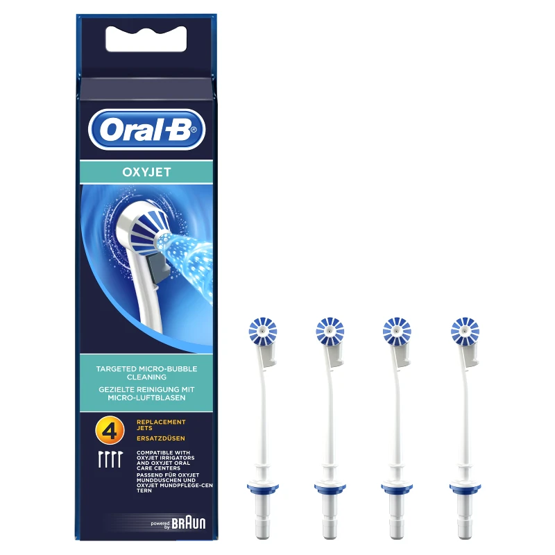 Oral-B Oral-B Oxyjet Targeted Micro-Bubble Cleaning Header Ανταλλακτικές Κεφαλές Συσκευής Καταιονισμού Στόματος 4 Τεμάχια