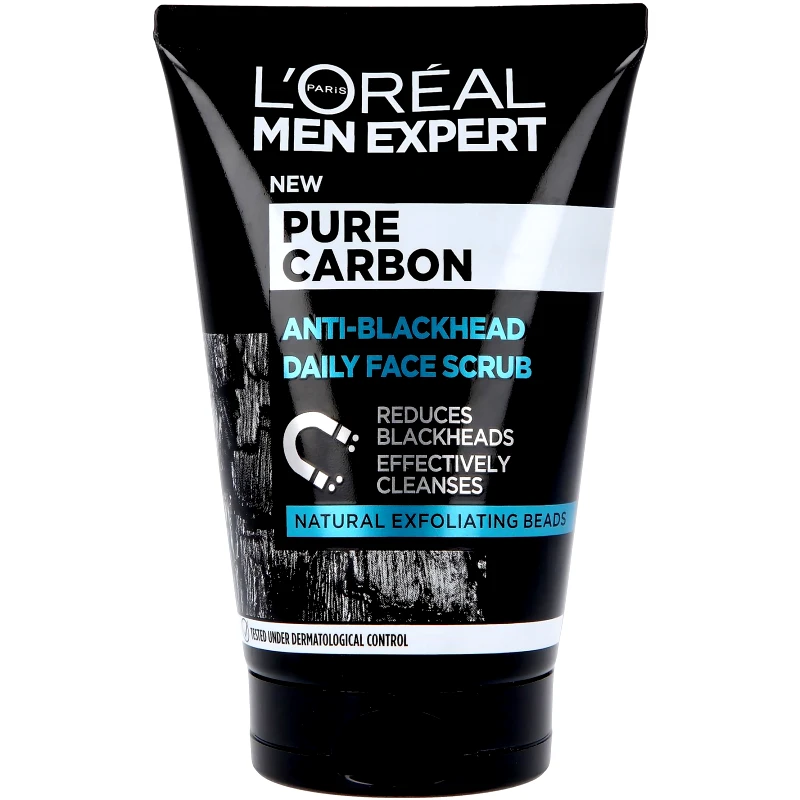 Loreal Paris L'oreal Paris Men Expert Pure Carbon Anti-Blackhead Daily Face Scrub Ανδρικό Scrub Απολέπισης Προσώπου με Μαύρο Άνθρακα 100ml