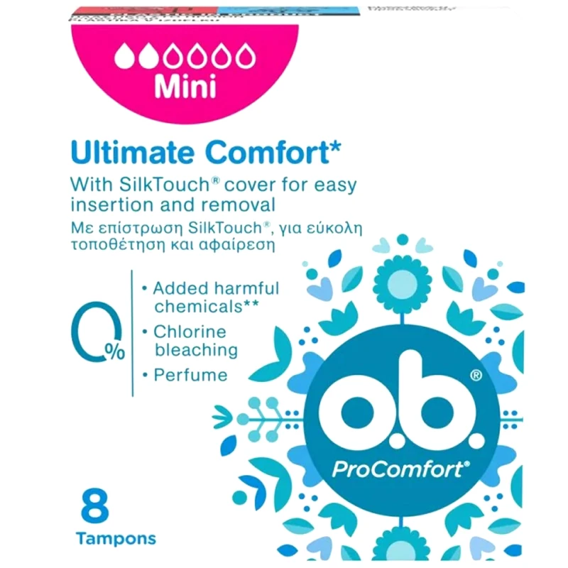 o.b. O.b. ProComfort Mini Ταμπόν για Ημέρες με Πολύ Μικρή Ροή 8 Τεμάχια