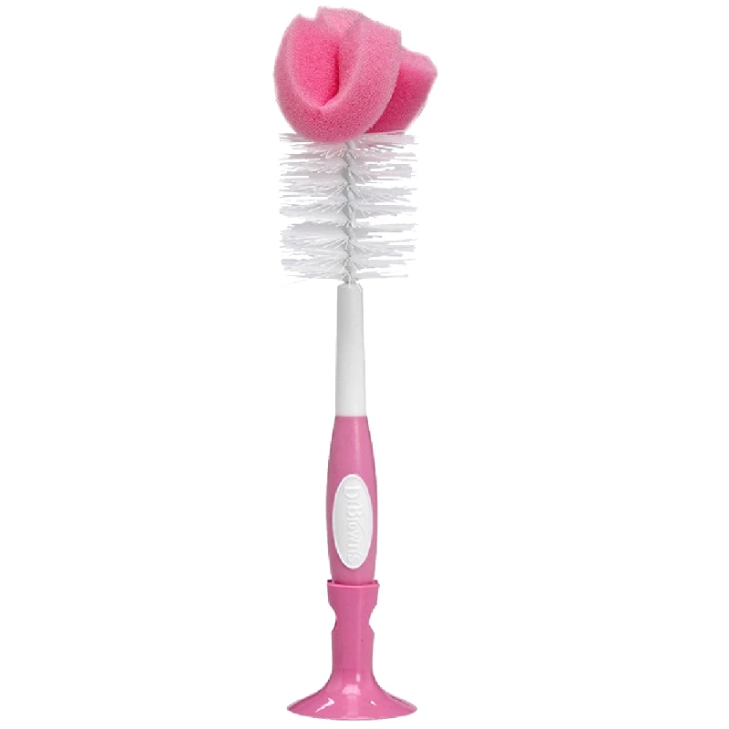 Dr.Brown Dr. Brown's Bootle Brush Βούρτσα Καθαρισμού Μπιμπερό με Σφουγγάρι & Σκληρές Τρίχες για Καλύτερο Καθαρισμό 1 Τεμάχιο, Κωδ AC023 - Ροζ