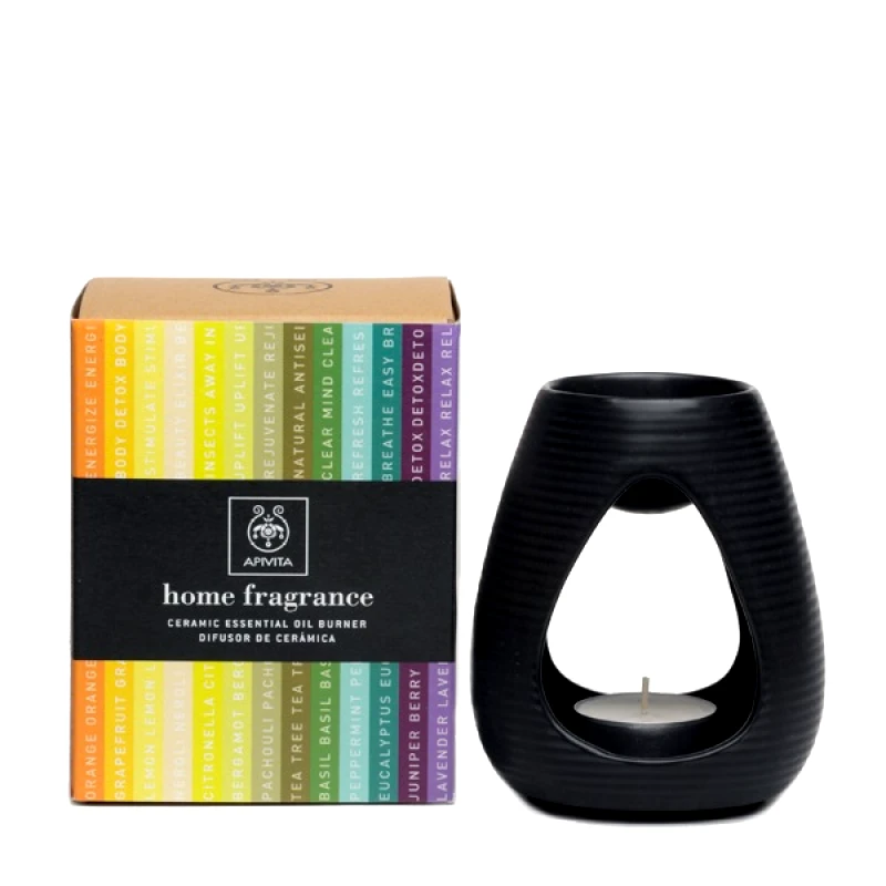 Apivita Apivita Κεραμική Συσκευή Μαύρη Για Αιθέραια Έλαια Φυσικά Κεριά