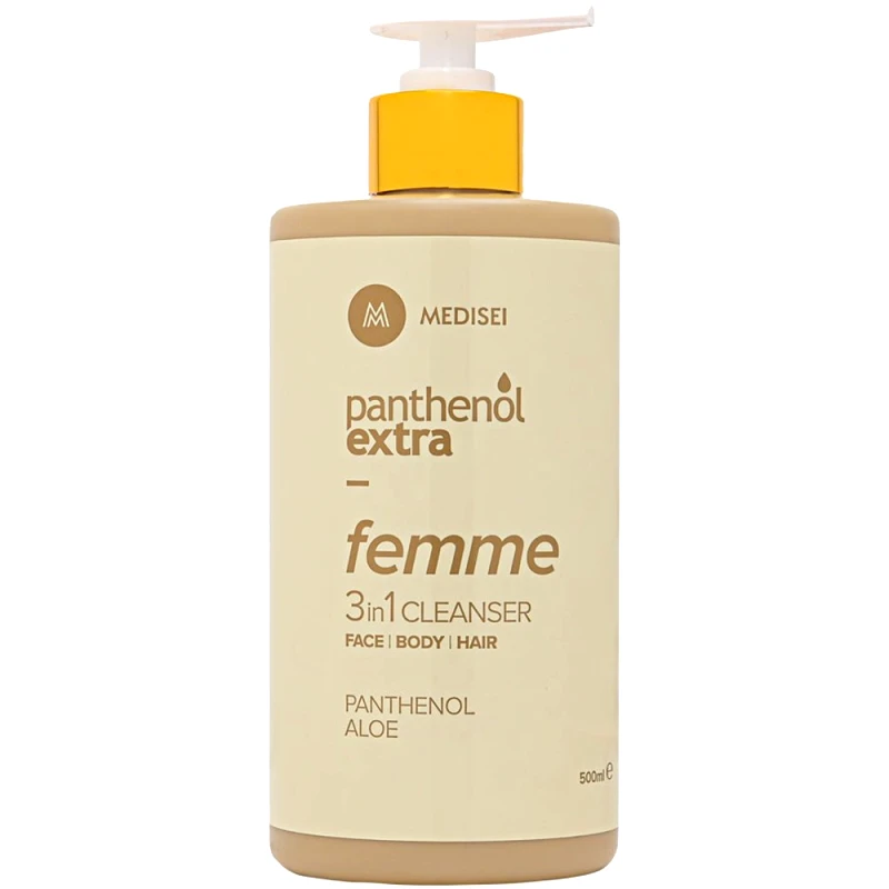 Medisei Medisei Panthenol Extra Femme 3in1 Cleanser Γυναικείο Αφρόλουτρο - Σαμπουάν για Πρόσωπο - Σώμα - Μαλλιά με Ανατολίτικο Άρωμα & Νότες Βανίλιας 500ml