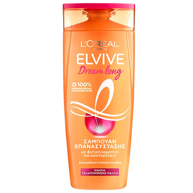 Loreal Paris L'oreal Paris Elvive Dream Long Shampoo Επανασύστασης με Κερατίνη & Καστορέλαιο για Μακριά Μαλλιά 400ml