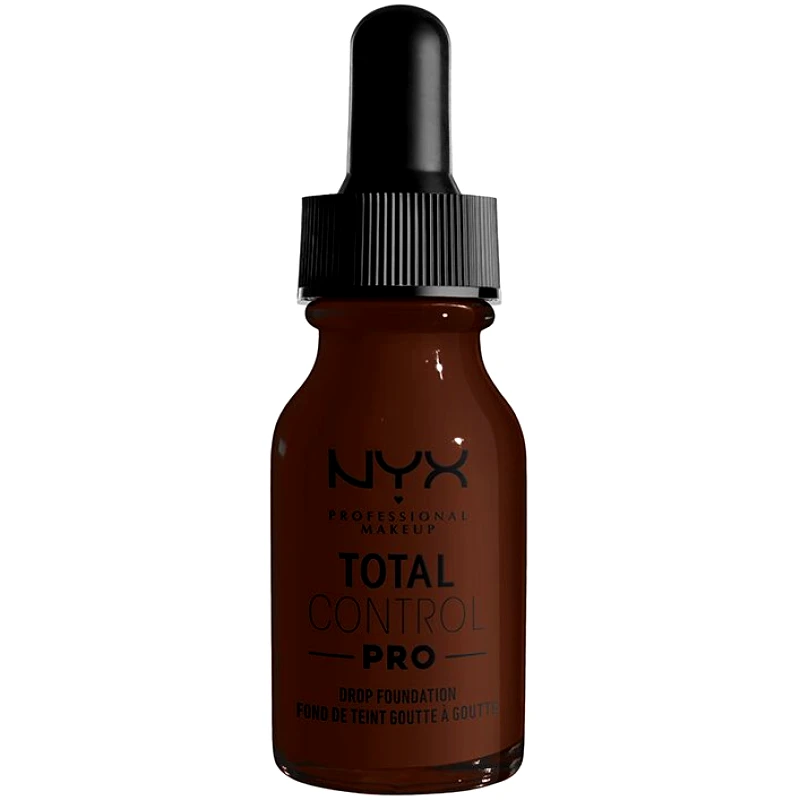 NYX Professional Makeup NYX Professional Makeup Total Control Pro Drop Foundation Δίνει στο Δέρμα Φυσικό Υγιές Φινίρισμα Απαλύνοντας τις Ατέλειες 13ml - Deep Ebony
