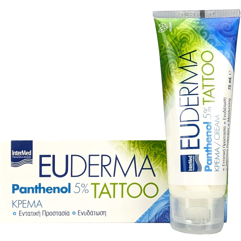 InterMed Intermed Euderma Panthenol 5% Ενυδατική Κρέμα για Ανάπλαση & Προστασία Μετά το Τατουάζ ή την Αφαίρεσή του 75ml
