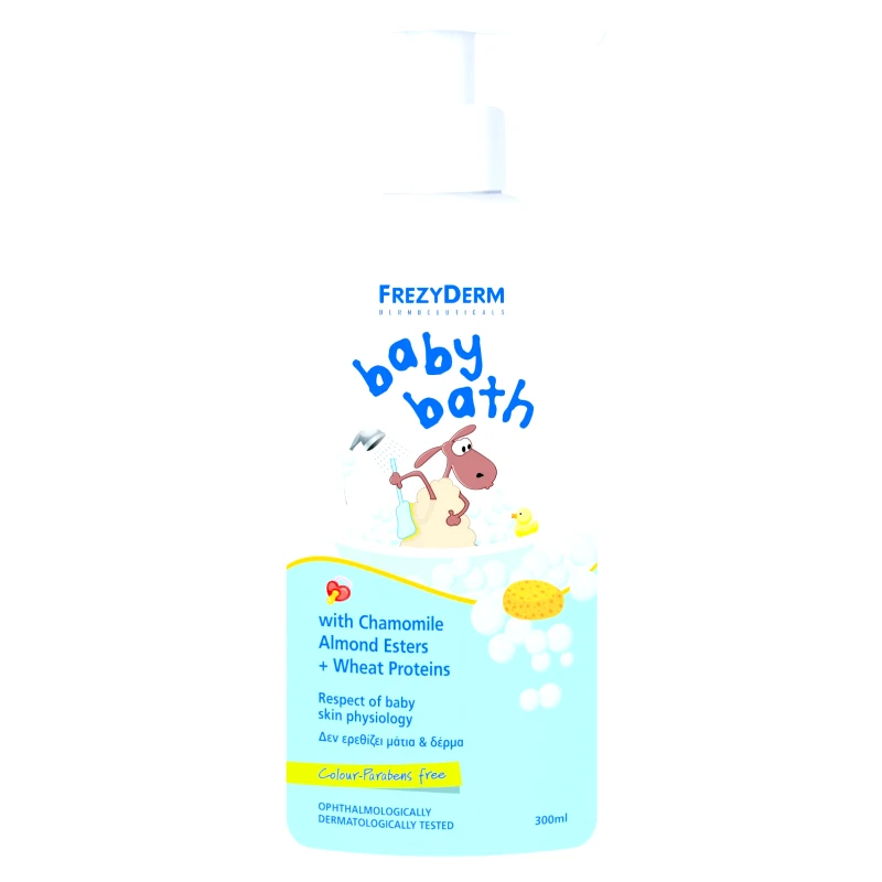Frezyderm Frezyderm Baby Bath Βρεφικό Αφρόλουτρο με Χαμομήλι, Εστέρες Αμυγδάλου & Πρωτείνες Σιταριού 200ml & Δώρο Επιπλέον Ποσότητα 100ml