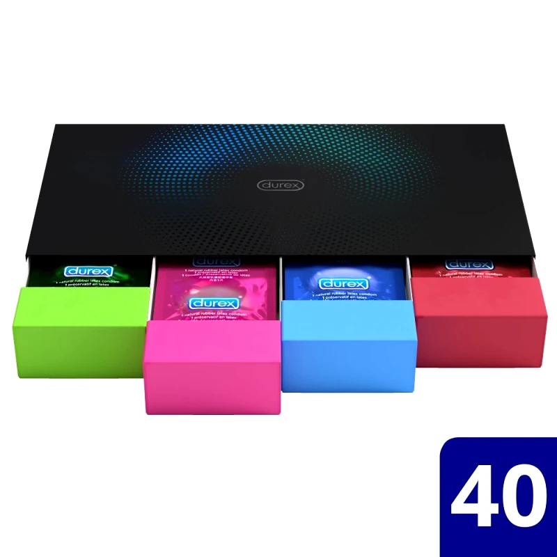 Durex Durex Surprise Me Premium Variety Pack Ποικιλία με Επιλεγμένα Προφυλακτικά σε Premium Κασετίνα 40 τεμάχια