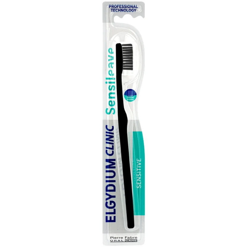 Pierre Fabre Oral Care Elgydium Clinic Sensileave Sensitive Toothbrush Μαλακή Οδοντόβουρτσα Κατάλληλη για Ευαίσθητα Δόντια & Ούλα 1 Τεμάχιο - Μαύρο