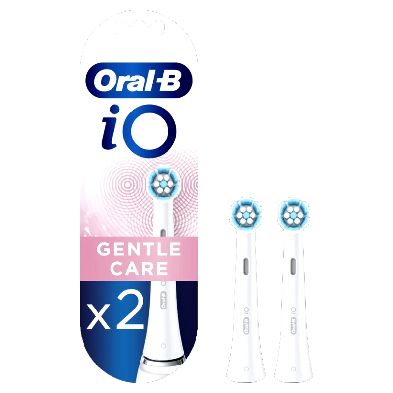 Oral-B Oral-B iO Gentle Care Brush Heads Ανταλλακτικές Κεφαλές Βουρτσίσματος για Απαλό & Επαγγελματικό Καθαρισμό των Ευαίσθητων Δοντιών & Ούλων 2 Τεμάχια