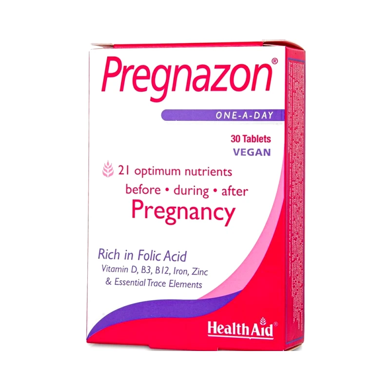 Health Aid Health Aid Pregnazon Συμπλήρωμα Διατροφής για Όλα τα Στάδια της Εγκυμοσύνης 30tabs