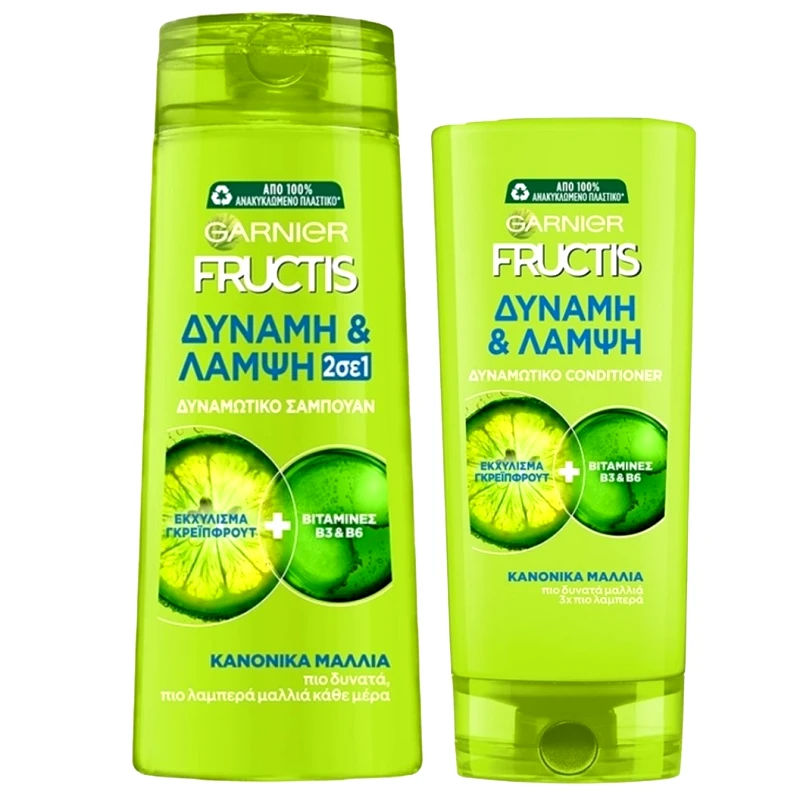 Garnier ​​​​​​​Garnier Fructis Strength & Shine Πακέτο Προσφοράς Shampoo 400ml & Conditioner 200ml