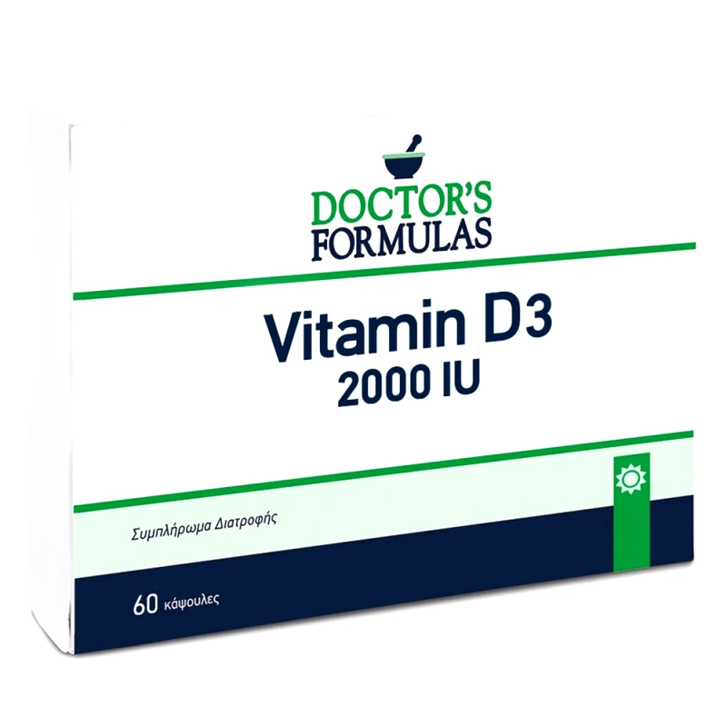 Doctor's Formulas Doctor's Formulas Vitamin D3 2000 IU Συμπλήρωμα Διατροφής με Βιταμίνη D3 για τη Φυσιολογικής Κατάστασης των Οστών 60 Soft.caps