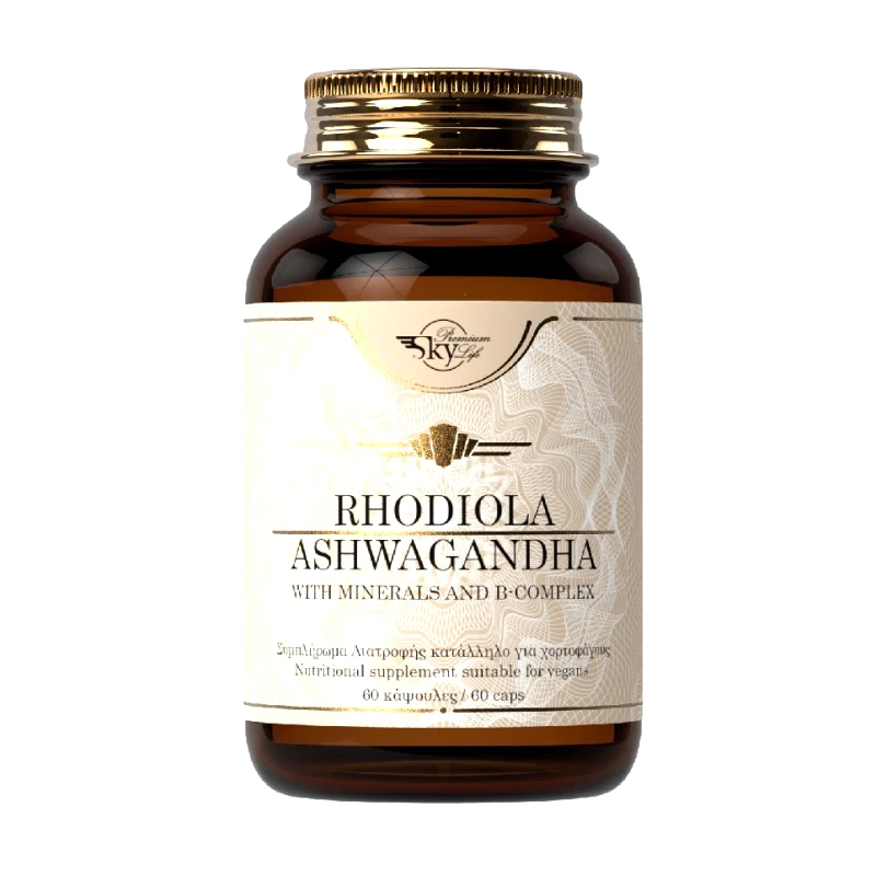 Sky Premium Life Sky Premium Life Rhodiola Ashwagandha Συμπλήρωμα Διατροφής Ιδανικό για την Διαχείριση του Άγχους 60veg.caps