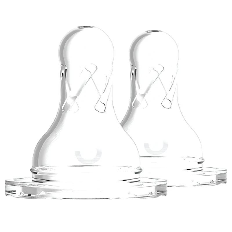 Dr.Brown Dr. Brown's Natural Flow Options+ Level 3 Silicone Teat Θηλή Σιλικόνης με Μέτρια προς Γρήγορη Ροή για Μπιμπερό με Στενό Λαιμό 6m+, 2 Τεμάχια, Κωδ 332ELX