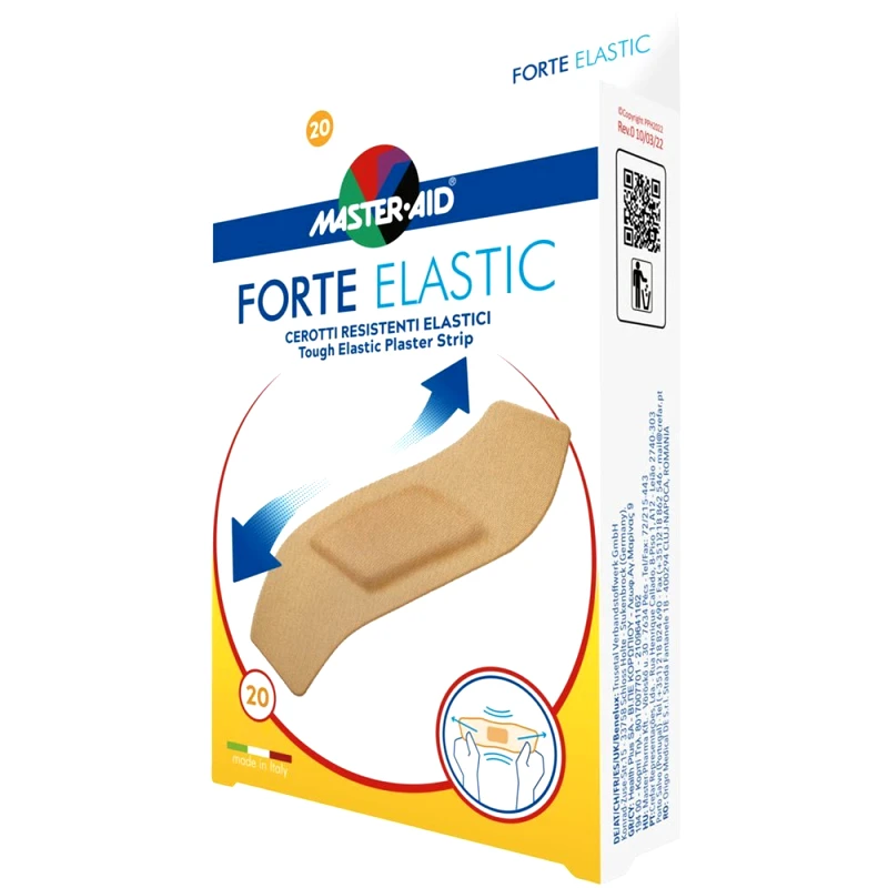 Master Aid Master Aid Forte Elastic Tough Elastic Plaster Strip 78x26mm Μπεζ Ελαστικά Αυτοκόλλητα Επιθέματα για Προστασία από Τραυματισμούς 20 Τεμάχια