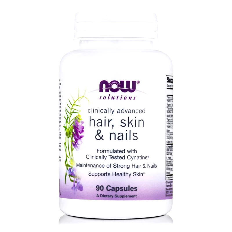 Now Now Foods Hair, Skin & Nails Συμπλήρωμα Διατροφής Εξελιγμένης Μορφής Διαλυμένης & Βιοδιαθέσιμης Κερατίνης 90caps