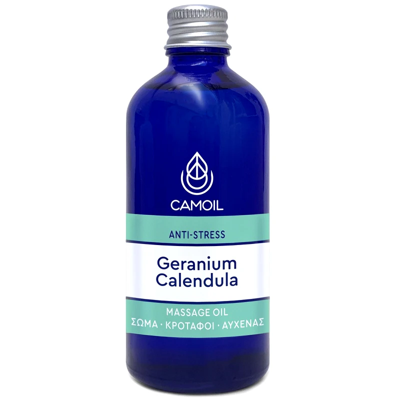 Zarbis Camoil Geranium Calendula Anti-Stress Massage Oil 'Ελαιο Μασάζ με Καλέντουλα & Αιθέρια Έλαια για Αίσθηση Ηρεμίας 100ml