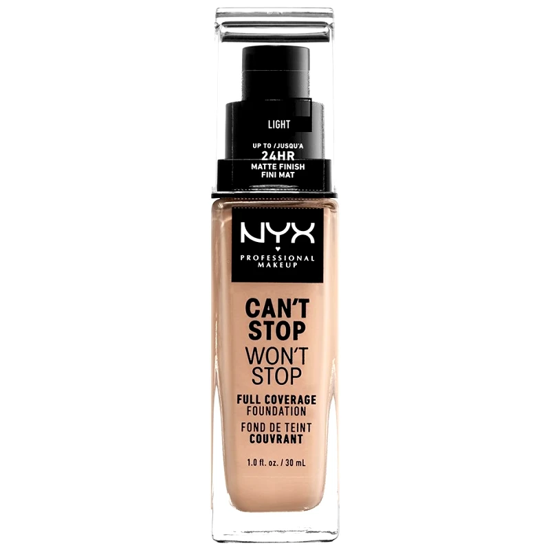 NYX Professional Makeup NYX Professional Makeup Can't Stop Won't Stop Full Coverage Foundation Προσφέρει Ματ Κάλυψη & Χρώμα που Διαρκεί Έως 24 'Ωρες 30ml - 05 Light