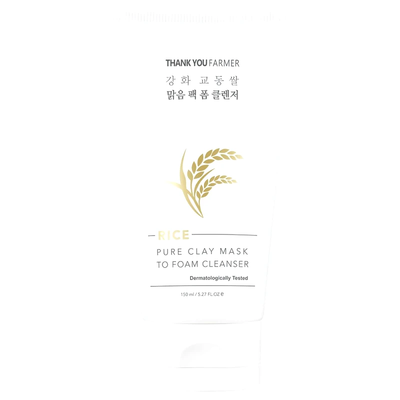 Thank You Farmer Thank You Farmer Rice Pure Clay Mask to Foam Cleanser Μάσκα Αργίλου με Εκχύλισμα Ρυζιού που Γίνεται Αφρώδες Καθαριστικό Προσώπου 150ml