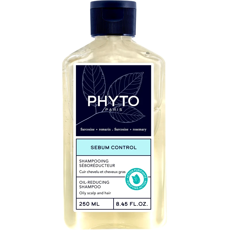 Phyto Paris Phyto Sebum Control Oil Reducing Shampoo Σαμπουάν Καθημερινής Χρήσης για Ρύθμιση της Περίσσειας Λιπαρότητας & Εντατικό Καθαρισμό του Τριχωτού 250ml