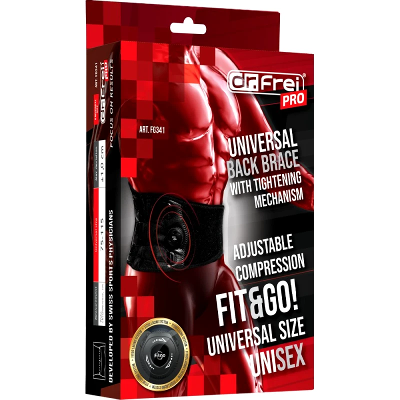 Dr.Frei Dr. Frei Pro Universal Back Brace with Tightening Mechanism & Adjustable Compresssion Ζώνη Οσφύος με Μηχανισμό Σύσφιξης 1 Τεμάχιο, Κωδ FG341