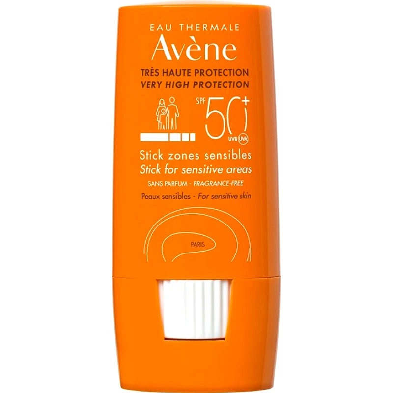 Avène Avene Very High Protection Stick Zones Sensibles Spf50+ Πολύ Υψηλή Αντηλιακή Προστασία για Ευαίσθητες Ζώνες της Επιδερμίδας 8gr