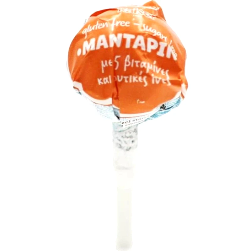 Kaiser Kaiser Lollipop with Vitamins & Natural Fibers Γλειφιτζούρι με Βιταμίνες & Φυτικές Ίνες με Πλούσια Γεύση 1 Τεμάχιο - Μανταρίνι